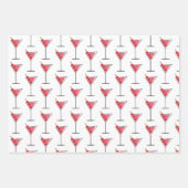 Retro Martinis 3 Wege Umhüllen Paperblatt Set 3 Geschenkpapier Set (Vorderseite)