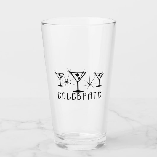 Retro Martinis - Feiern Glas (Vorderseite)