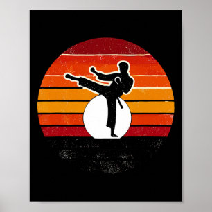 Retro-Märtyr-Kunst-Sonnenuntergangs-Silhouette-Tri Poster