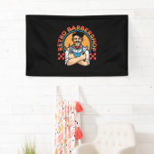 Retro Mascot Barbershop Banner (Insitu)