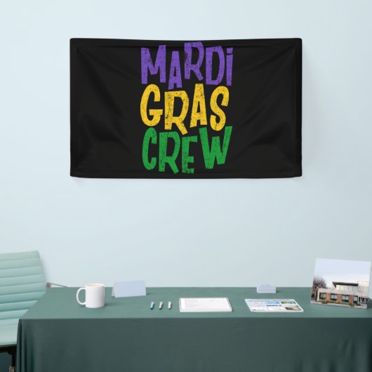 Retro Masquerade Mardi Gras Crew Beads Parade Banner (Messeveranstaltung)