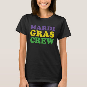 Retro Masquerade Mardi Gras Crew Beads Parade Cos T-Shirt