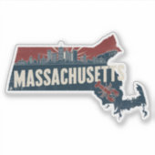 Retro Massachusetts Aufkleber (Vorderseite)