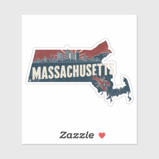 Retro Massachusetts Aufkleber (Blatt)