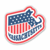 Retro Massachusetts State Flag Aufkleber (Vorderseite)