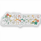 Retro Massage Therapeut Aufkleber (Vorderseite)