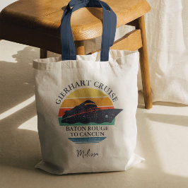 Retro Matching Family Cruise Personalisiert Tragetasche