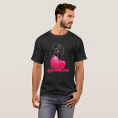Retro Matching Valentine Day Heart Dackel Welpe T-Shirt (Vorne ganz)