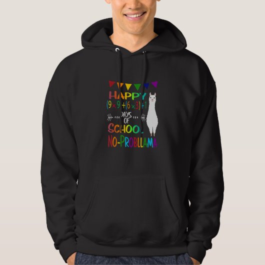 Retro Math Formula 100 Days Of School No Prob Llam Hoodie (Vorderseite)