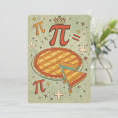 Retro Math Pi Day Card Einladung (Stehend Vorderseite)
