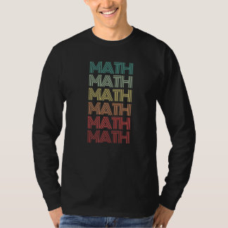 Retro Math Teacher Back To School 60s Groovy Text  T-Shirt
