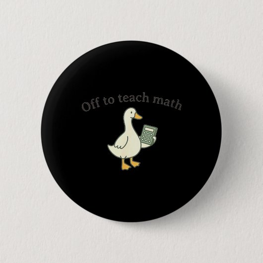 Retro-Mathe-Lehrer Gans Mathematik-Lehrer Button (Vorderseite)