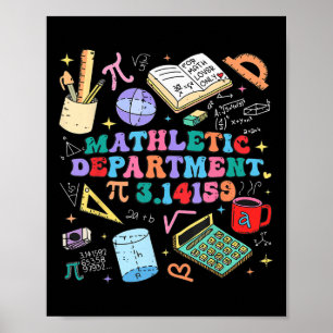 Retro Mathletic Department Pi Tag 3.14 Sonnenmathe Poster