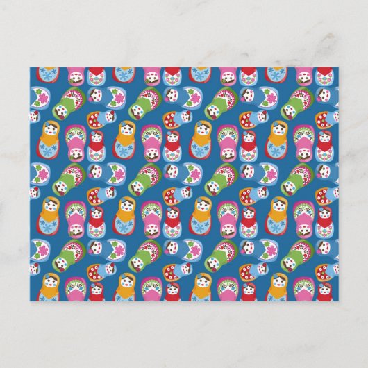 Retro Matryoshka Dolls Postkarte (Vorderseite)