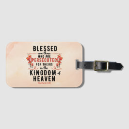 Retro Matthew 5:10 Poppies Wasserfarbe Gepäckanhänger