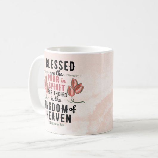 Retro Matthew 5:3 Bibelverse Tasse (Vorderseite Links)