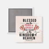 Retro Matthew 5:3 Tulips Wasserfarbe Magnet (Vorderseite/Rückseite)