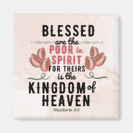 Retro Matthew 5:3 Tulips Wasserfarbe Magnet