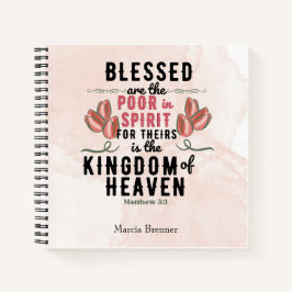 Retro Matthew 5:3 Tulips Wasserfarbe Notizblock