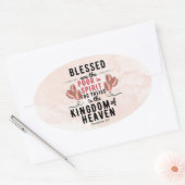 Retro Matthew 5:3 Tulips Wasserfarbe Ovaler Aufkleber (Umschlag)