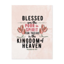 Retro Matthew 5:3 Tulips Wasserfarbe