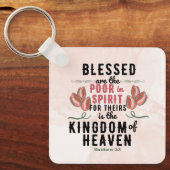 Retro Matthew 5:3 Tulips Wasserfarbe Schlüsselanhänger (Vorderseite)