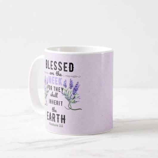 Retro Matthew 5:5 Bibelverse Kaffeetasse (Vorderseite Links)