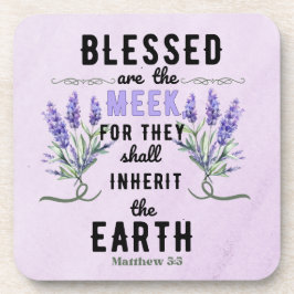 Retro Matthew 5:5 Lavender Wasserfarbe Getränkeuntersetzer