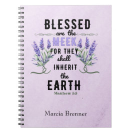 Retro Matthew 5:5 Lavender Wasserfarbe Notizblock