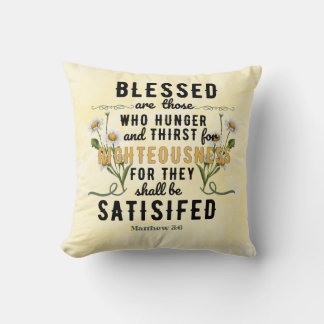 Retro Matthew 5:6 Wasserfarbe Kissen