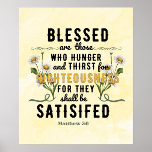 Retro Matthew 5:6 Wasserfarbe Poster