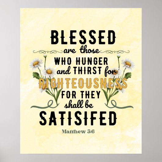 Retro Matthew 5:6 Wasserfarbe Poster (Vorne)