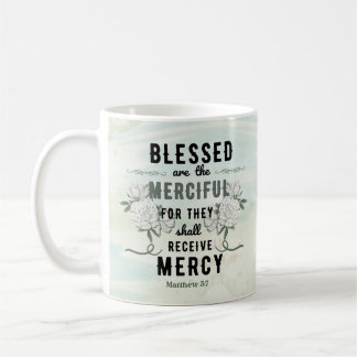 Retro Matthew 5:7 Bibelverse Kaffeetasse