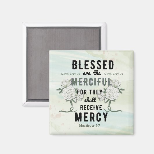 Retro Matthew 5:7 Bibelverse Magnet (Vorderseite/Rückseite)