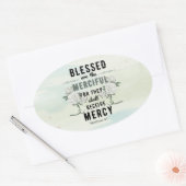 Retro Matthew 5:7 Bibelverse Ovaler Aufkleber (Umschlag)