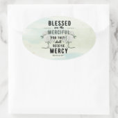 Retro Matthew 5:7 Bibelverse Ovaler Aufkleber (Tasche)