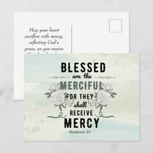 Retro Matthew 5:7 Bibelverse Postkarte (Vorne/Hinten)