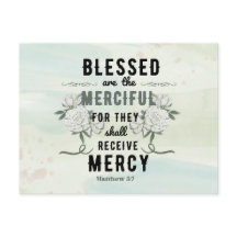 Retro Matthew 5:7 Bibelverse Postkarte