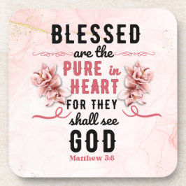 Retro Matthew 5:8 Calla-Lilien Getränkeuntersetzer