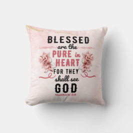 Retro Matthew 5:8 Calla-Lilien Kissen