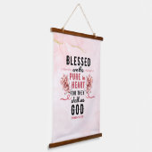 Retro Matthew 5:8 Calla-Lilien Wandteppich Mit Holzrahmen (Gewinkelt)