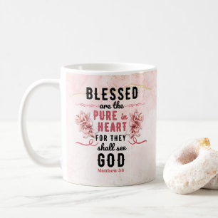 Retro Matthew 5:8 Calla Lilien Wasserfarbe Kaffeetasse