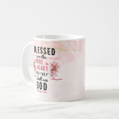 Retro Matthew 5:8 Calla Lilien Wasserfarbe Kaffeetasse (Vorderseite Links)