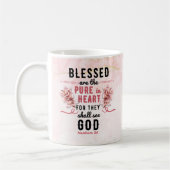 Retro Matthew 5:8 Calla Lilien Wasserfarbe Kaffeetasse (Links)