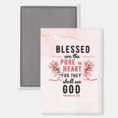 Retro Matthew 5:8 Calla Lilien Wasserfarbe Magnet (Vorderseite/Rückseite)