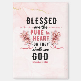 Retro Matthew 5:8 Calla Lilien Wasserfarbe Magnet