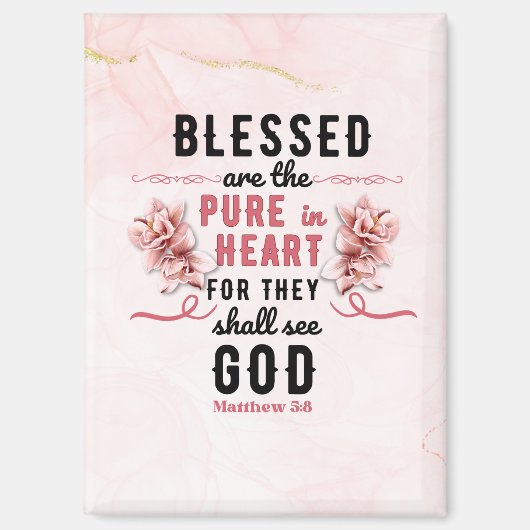 Retro Matthew 5:8 Calla Lilien Wasserfarbe Magnet (Vorderseite)