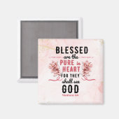 Retro Matthew 5:8 Calla Lilien Wasserfarbe Magnet (Vorderseite/Rückseite)