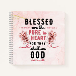 Retro Matthew 5:8 Calla Lilien Wasserfarbe Notizblock