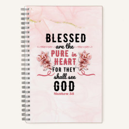 Retro Matthew 5:8 Calla Lilien Wasserfarbe Notizblock